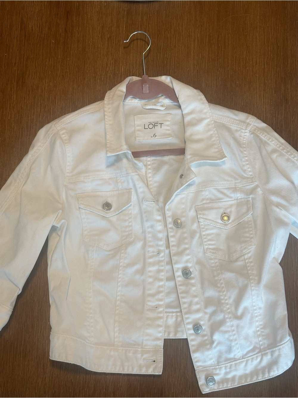 LOFT White Denim Jacket - Classic Fit